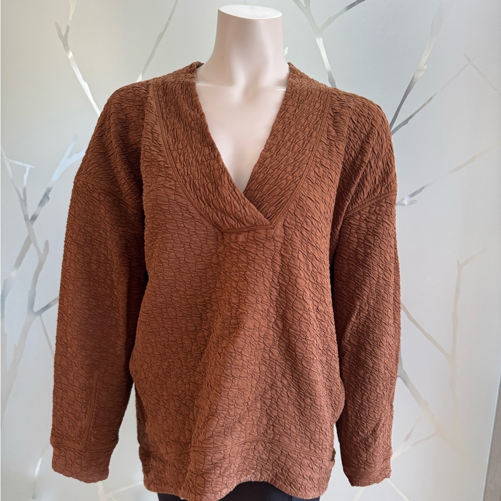 lululemon athletica Brown V-Neck Sweater
